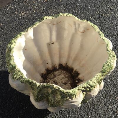 Vintage Large Planter Porcelain White Carrot Garden Decor Made in Italy