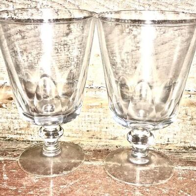 Vintage Drinking Stem Glasses Clear  Wine Water