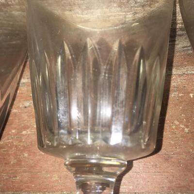 Vintage Drinking Stem Glasses Clear  Wine Water