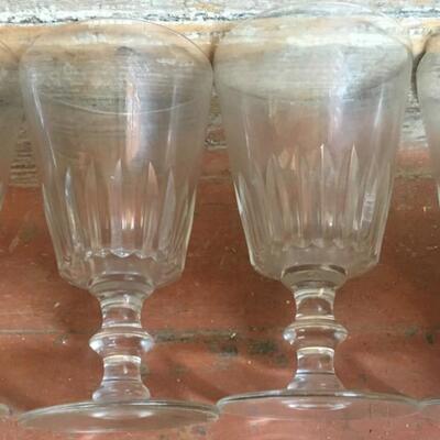 Vintage Drinking Stem Glasses Clear  Wine Water