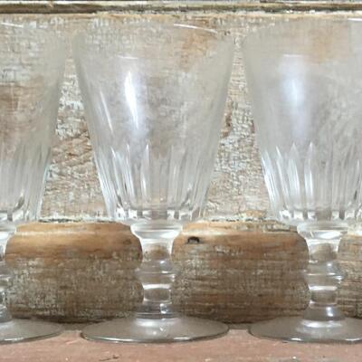 Vintage Drinking Stem Glasses Clear  Wine Water
