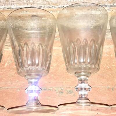 Vintage Drinking Stem Glasses Clear  Wine Water