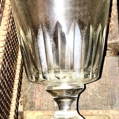 Vintage Drinking Stem Glasses Clear  Wine Water