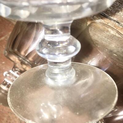 Vintage Drinking Stem Glasses Clear  Wine Water