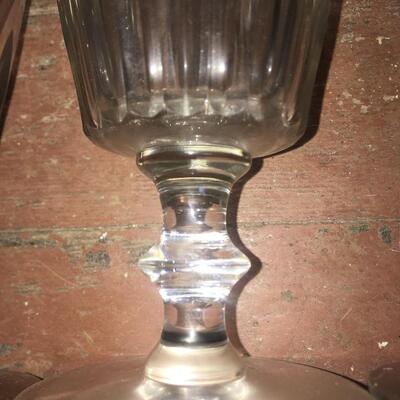 Vintage Drinking Stem Glasses Clear  Wine Water