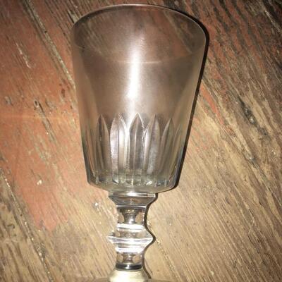 Vintage Drinking Stem Glasses Clear  Wine Water