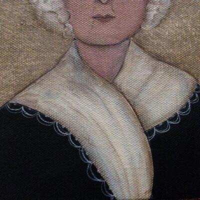 Art Work - 2 original portrait paintings Early American style