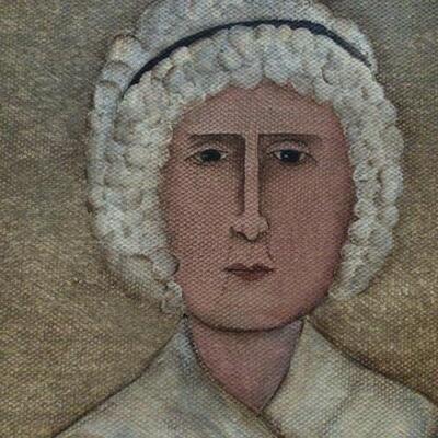 Art Work - 2 original portrait paintings Early American style