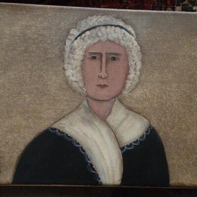 Art Work - 2 original portrait paintings Early American style