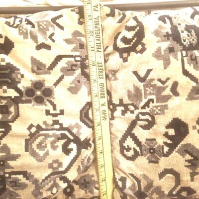 2 Matching Designer Throw Pillows Cream Grey Black Cut Velvet  Square