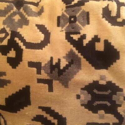 2 Matching Designer Throw Pillows Cream Grey Black Cut Velvet  Square