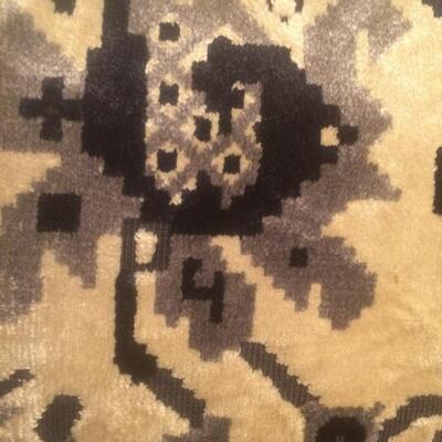 2 Matching Designer Throw Pillows Cream Grey Black Cut Velvet  Square