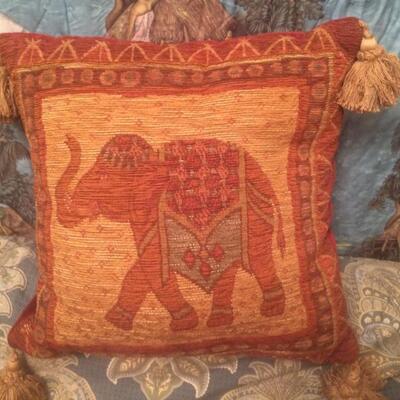 2 Coordinated Designer Chenille Throw Pillows Warm Earth Tones