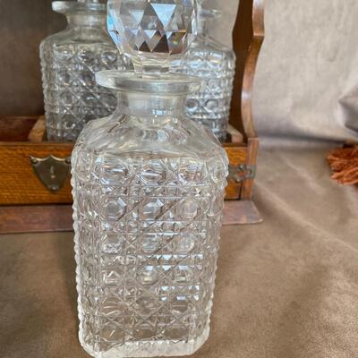Lot 111  Vintage Liquor Decanter Set with Stand