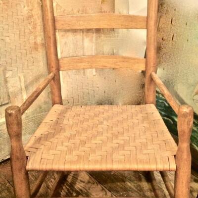 Vintage Wicker Rocking Chair Child Size