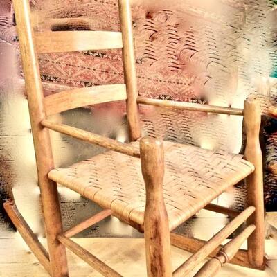 Vintage Wicker Rocking Chair Child Size