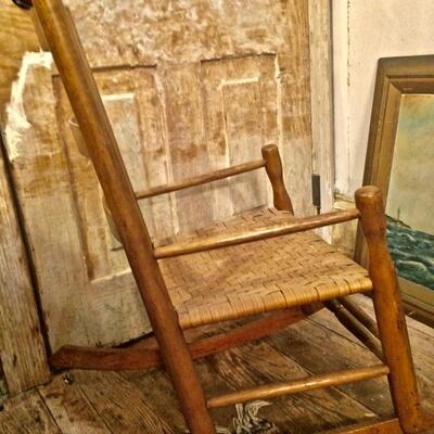Vintage Wicker Rocking Chair Child Size