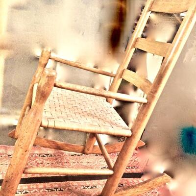 Vintage Wicker Rocking Chair Child Size