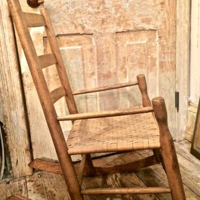 Vintage Wicker Rocking Chair Child Size