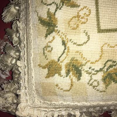 Needlepoint fruit theme pillow cover with insert 15x15"