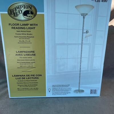 Lot 21  NEW Hampton Bay Floor Lamp w/ Reading Light