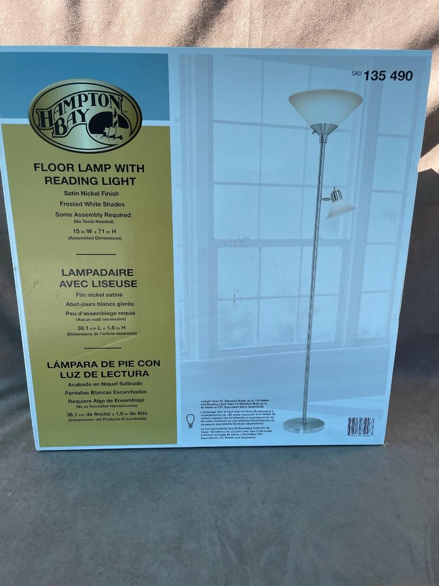 Lot 21 NEW Hampton Bay Floor Lamp w/ Reading Light