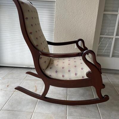 Lot 129. Upholstered Rocking Chair