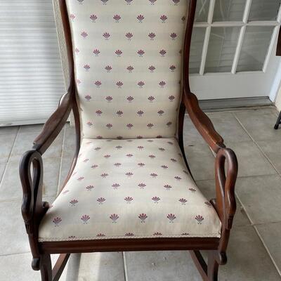 Lot 129. Upholstered Rocking Chair