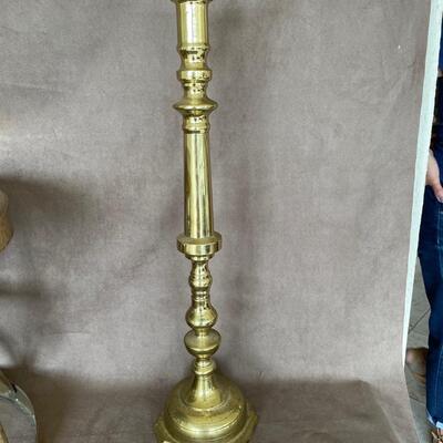 Lot 134. Brass Table and Candlestick