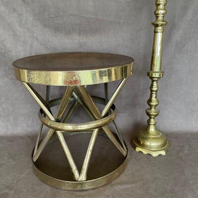 Lot 134. Brass Table and Candlestick