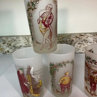 Lot 152. Dickens' "A Christmas Carol" Glass Set
