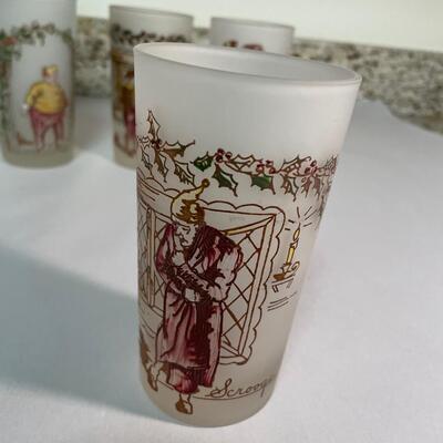 Lot 152. Dickens' "A Christmas Carol" Glass Set