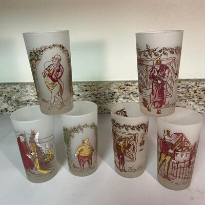 Lot 152. Dickens' "A Christmas Carol" Glass Set
