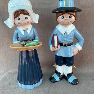 Lot 36  Blue Pilgrim Statues