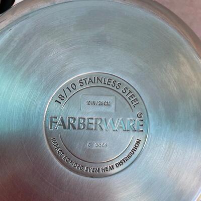 Lot 37   Two Farberware Pans w/ Lids (10" & 5 qt)