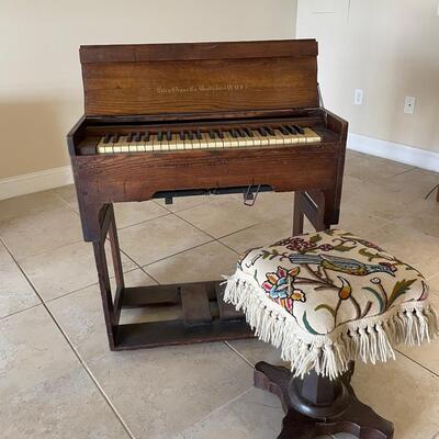 Lot 173. Antique Miniature Piano and Stool