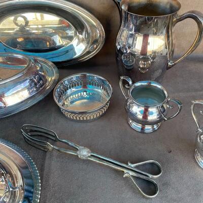 Lot 58  Silver-Plate Serving Pieces (Qty 8)