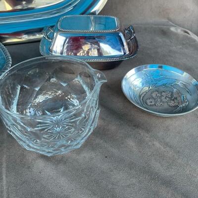 Lot 59  Silver-plate and Glass Lot
