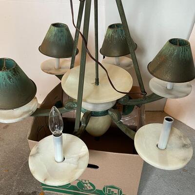 Lot 73  VIntage Alabaster Light Fixture