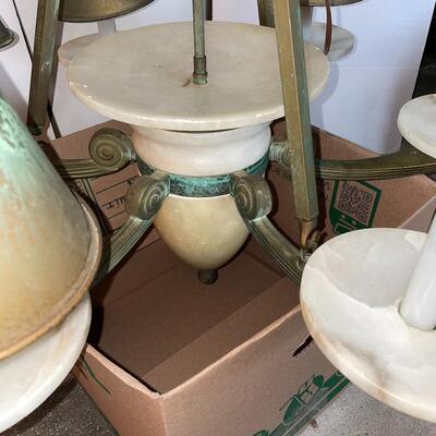 Lot 73  VIntage Alabaster Light Fixture