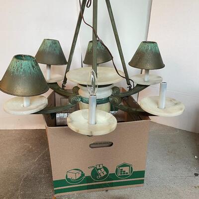 Lot 73  VIntage Alabaster Light Fixture
