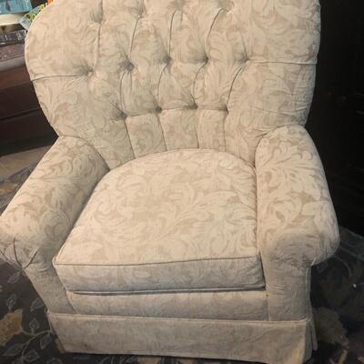 LOT 59:PAIR of Chenille Upholstered Armchairs, a pair