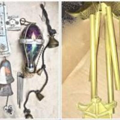 4 Wind Chimes Ceramic Metal Glass Balloon Brass Bells