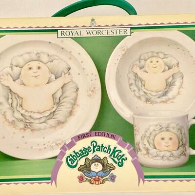 Vintage Cabbage Patch Ceramic Children's Dish Set in Original Box (B)