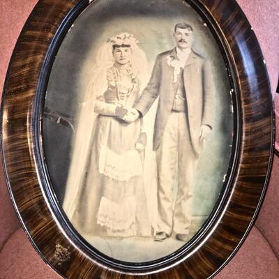Wall Art Large Antique Photographic Wedding  Portrait