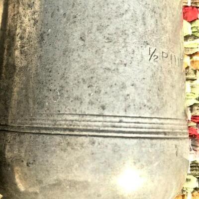 Vintage Pewter Cup 1/2 pint size Mug Stein