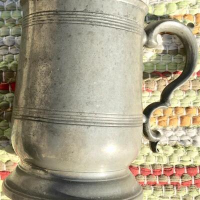 Vintage Pewter Cup 1/2 pint size Mug Stein