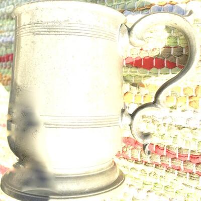 Vintage Pewter Cup 1/2 pint size Mug Stein