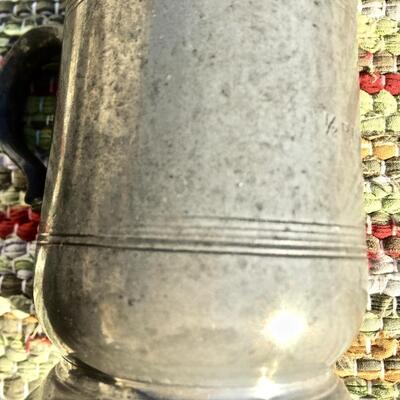 Vintage Pewter Cup 1/2 pint size Mug Stein