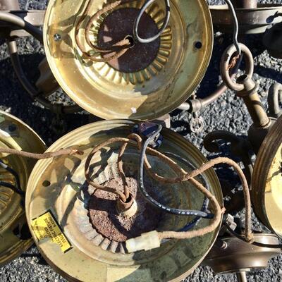 5 Antique Electric Wall Sconces Metal Brass
